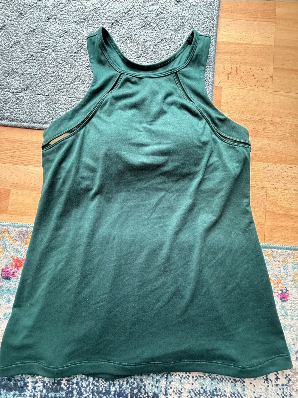 Old Navy Forest Green High-Neck Athletic Tank